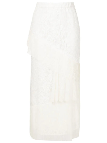 Corded-Lace Midi Skirt