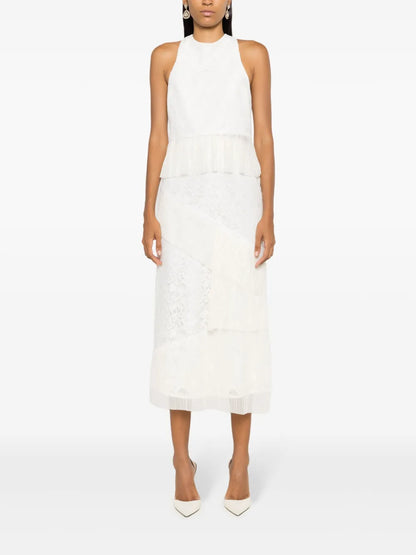 Corded-Lace Midi Skirt