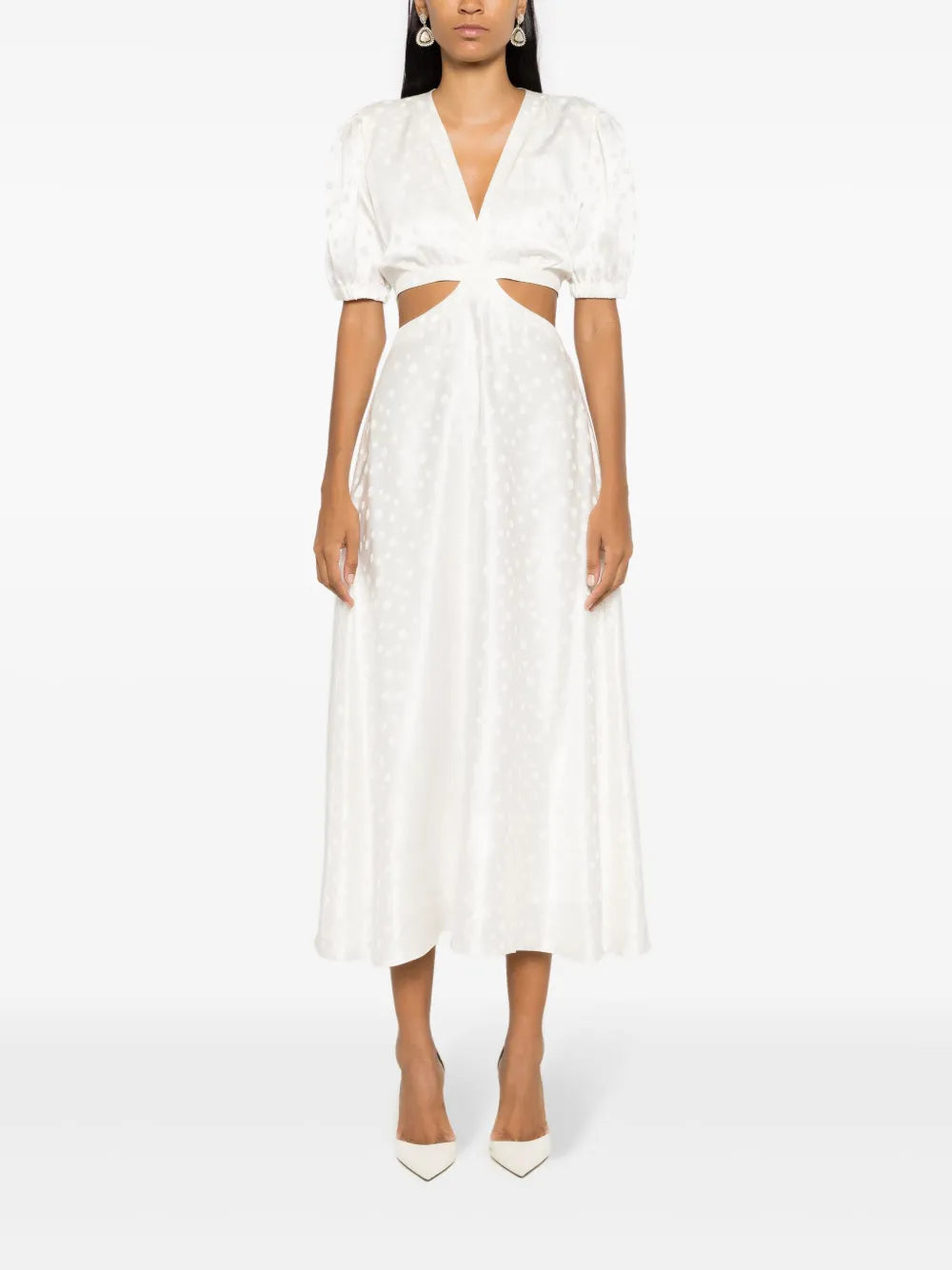 Betina Polka-Dot Jacquard Dress