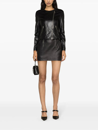 Zip-Up Leather Jacket