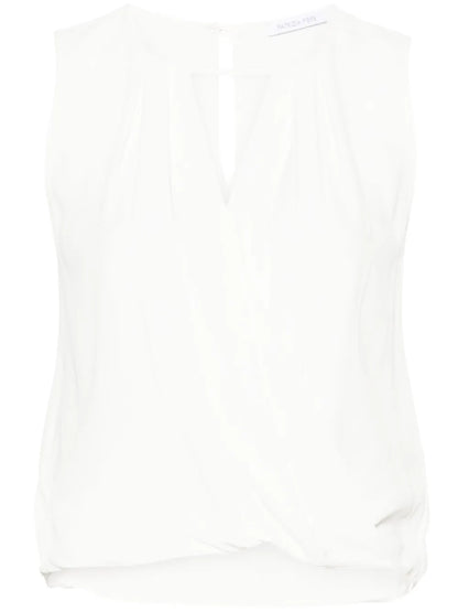 Cut-Out Wrap Blouse