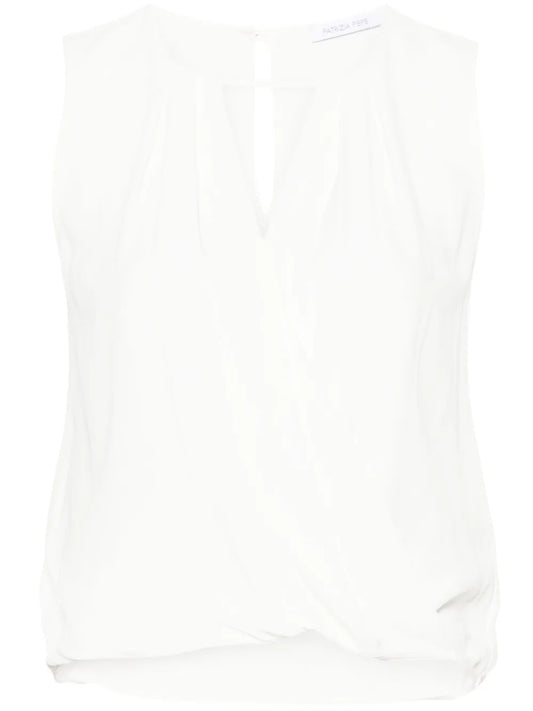 Cut-Out Wrap Blouse