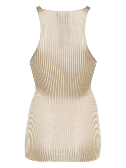 Ribbed Silk Tank Top