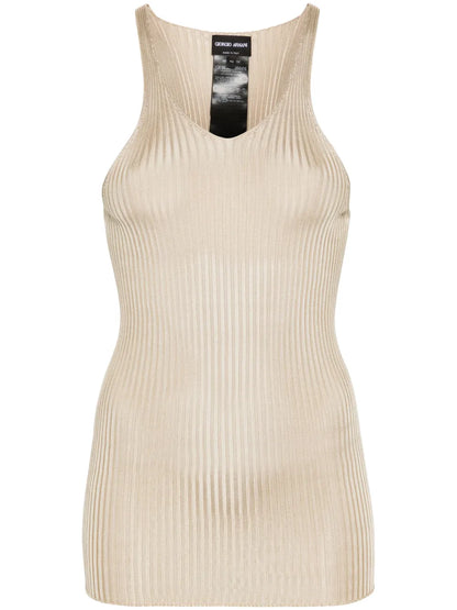Ribbed Silk Tank Top