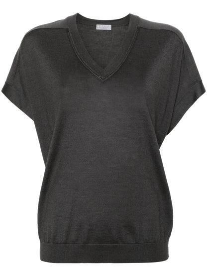 Crew-Neck Knitted T-Shirt