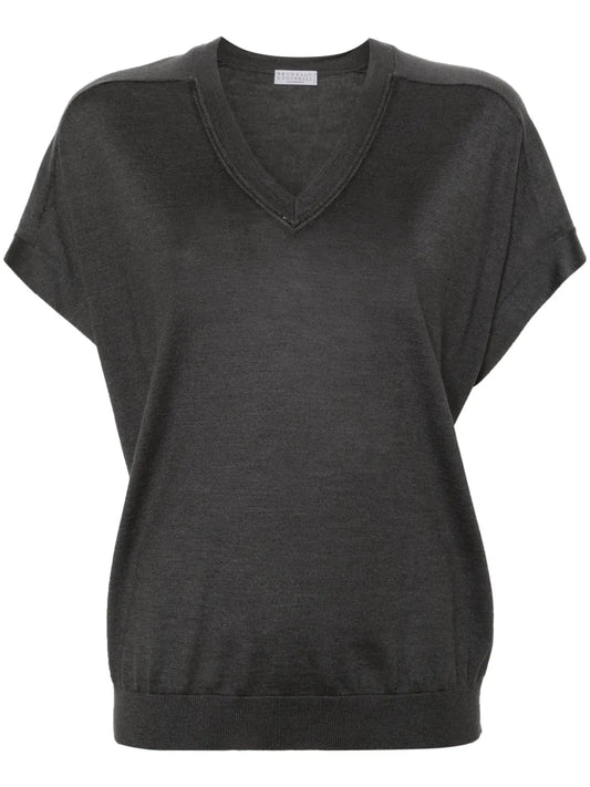 Crew-Neck Knitted T-Shirt