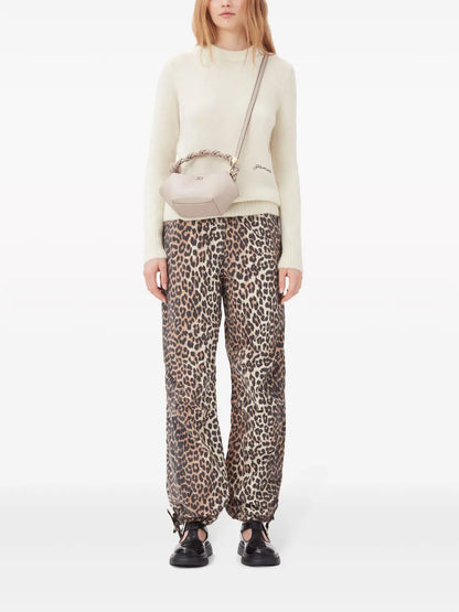 Leopard-Print Drawstring Trousers