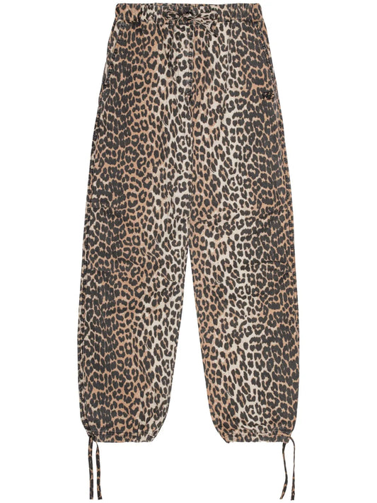 Leopard-Print Drawstring Trousers