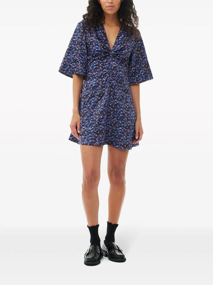 Satin V-Neck Minidress