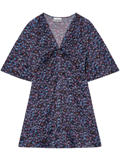 Satin V-Neck Minidress