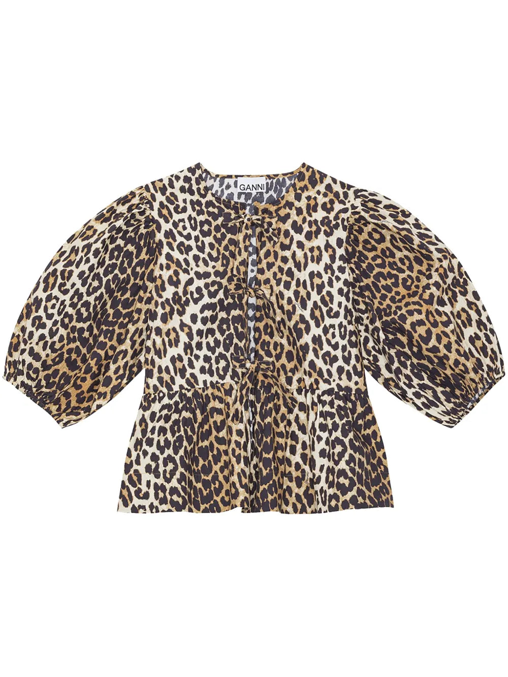 Leopard-Print Organic-Cotton Blouse