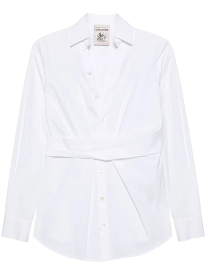 V-Neck Poplin Shirt