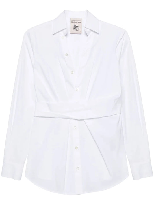 V-Neck Poplin Shirt