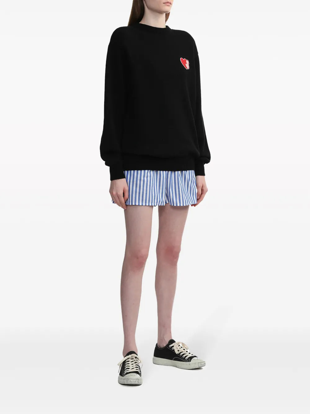 Heart-Motif Cotton Jumper
