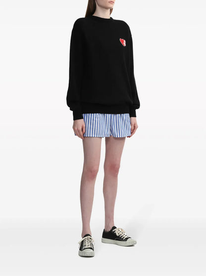 Heart-Motif Cotton Jumper