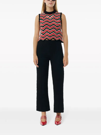 Textured Cropped Trousers