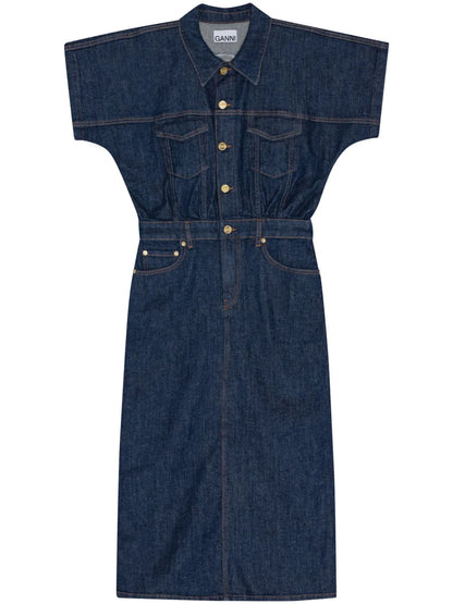 Rose Denim Midi Dress
