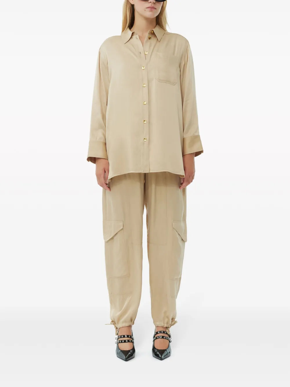 Long-Sleeve Satin Shirt