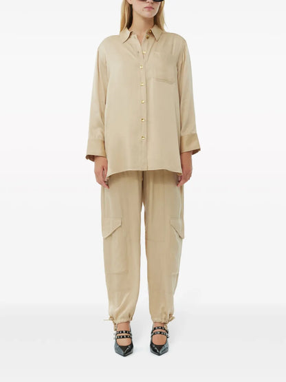 Long-Sleeve Satin Shirt