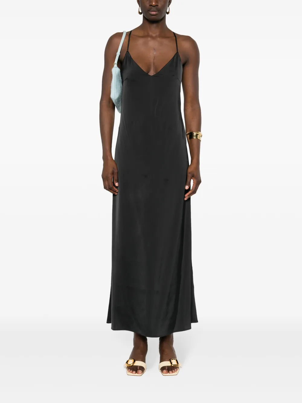 Textured V-Neck Maxi Dress