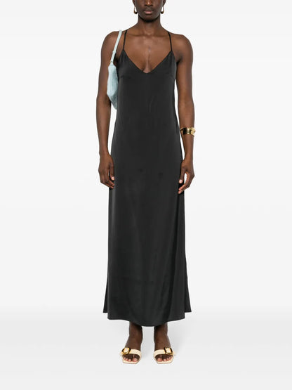 Textured V-Neck Maxi Dress