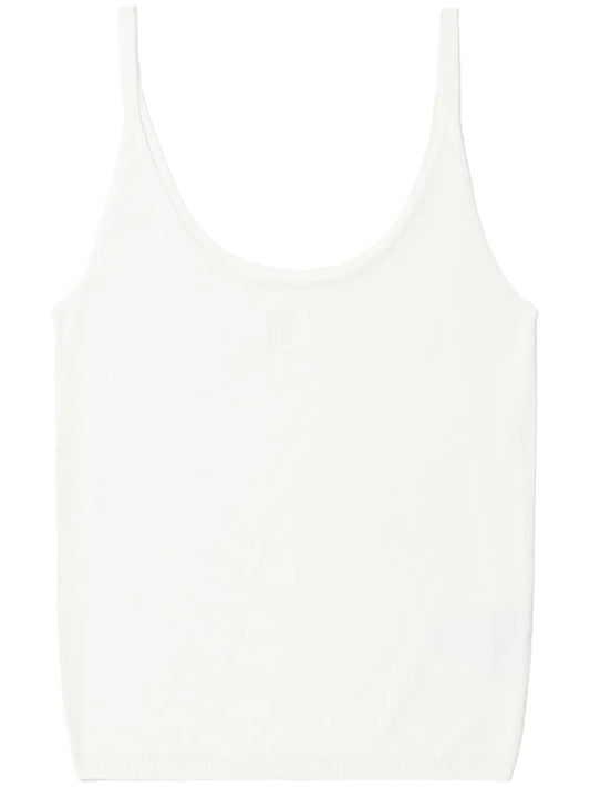 Logo-Perforated Tank Top