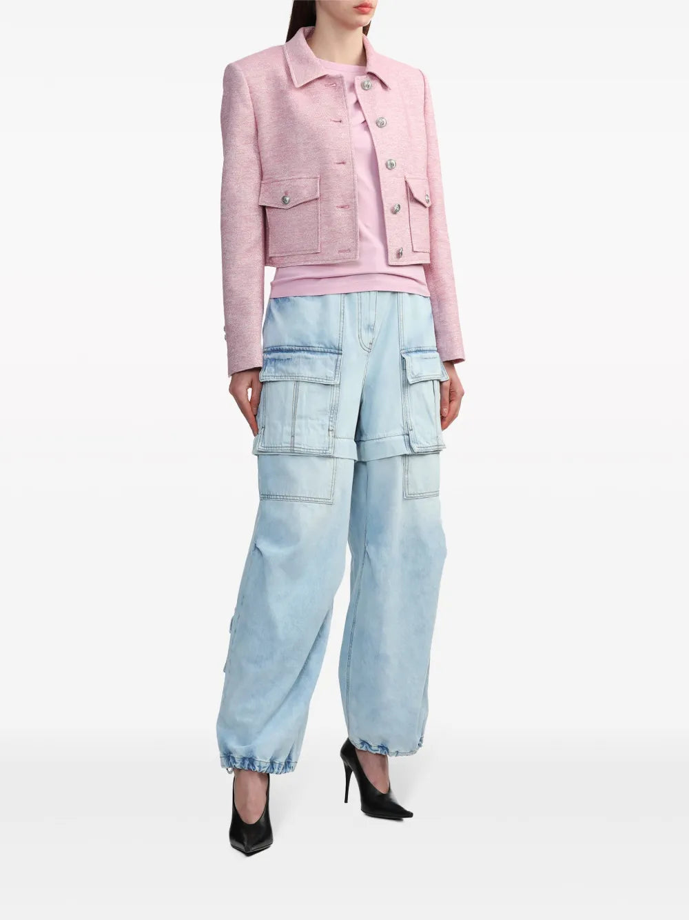 Single-Sleeve Cotton T-Shirt