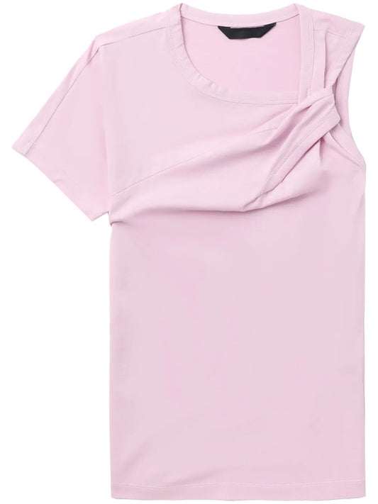 Single-Sleeve Cotton T-Shirt