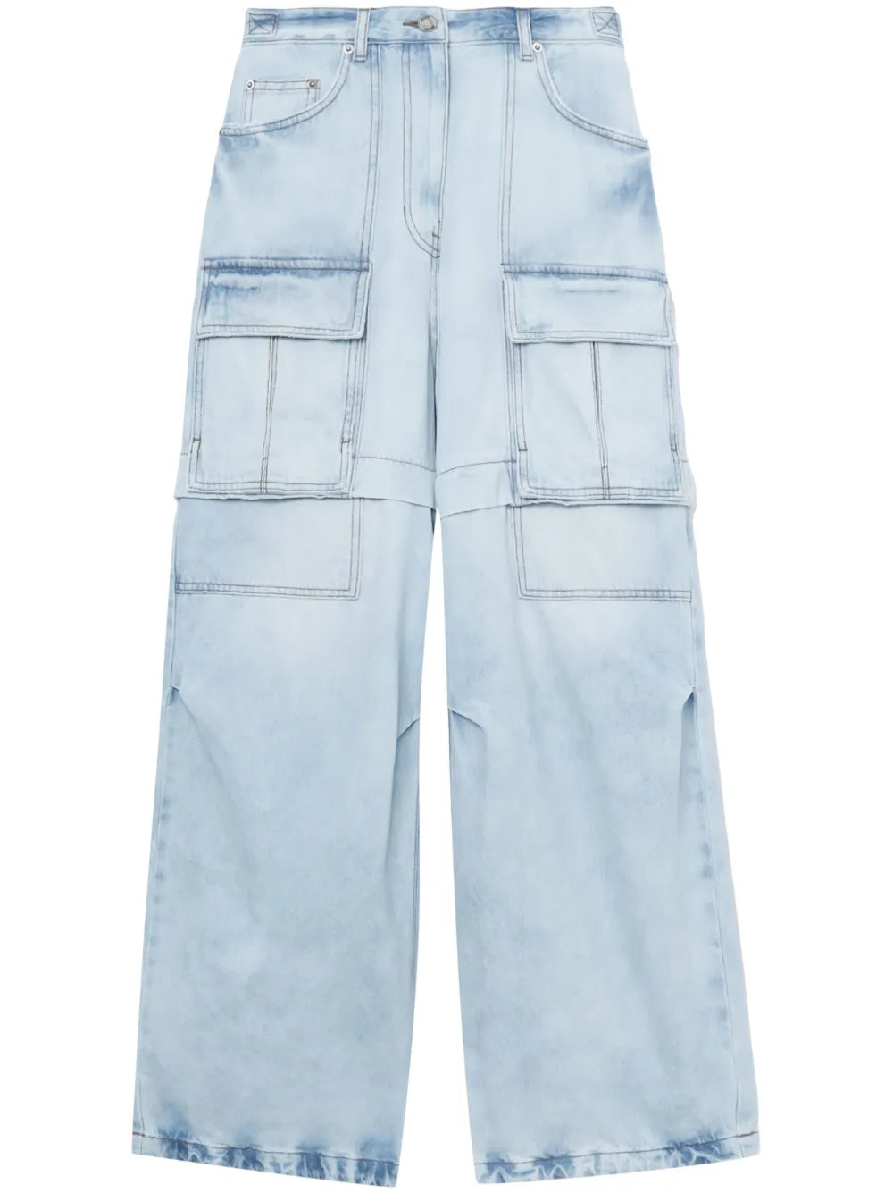Cargo-Pocket Wide-Leg Jeans