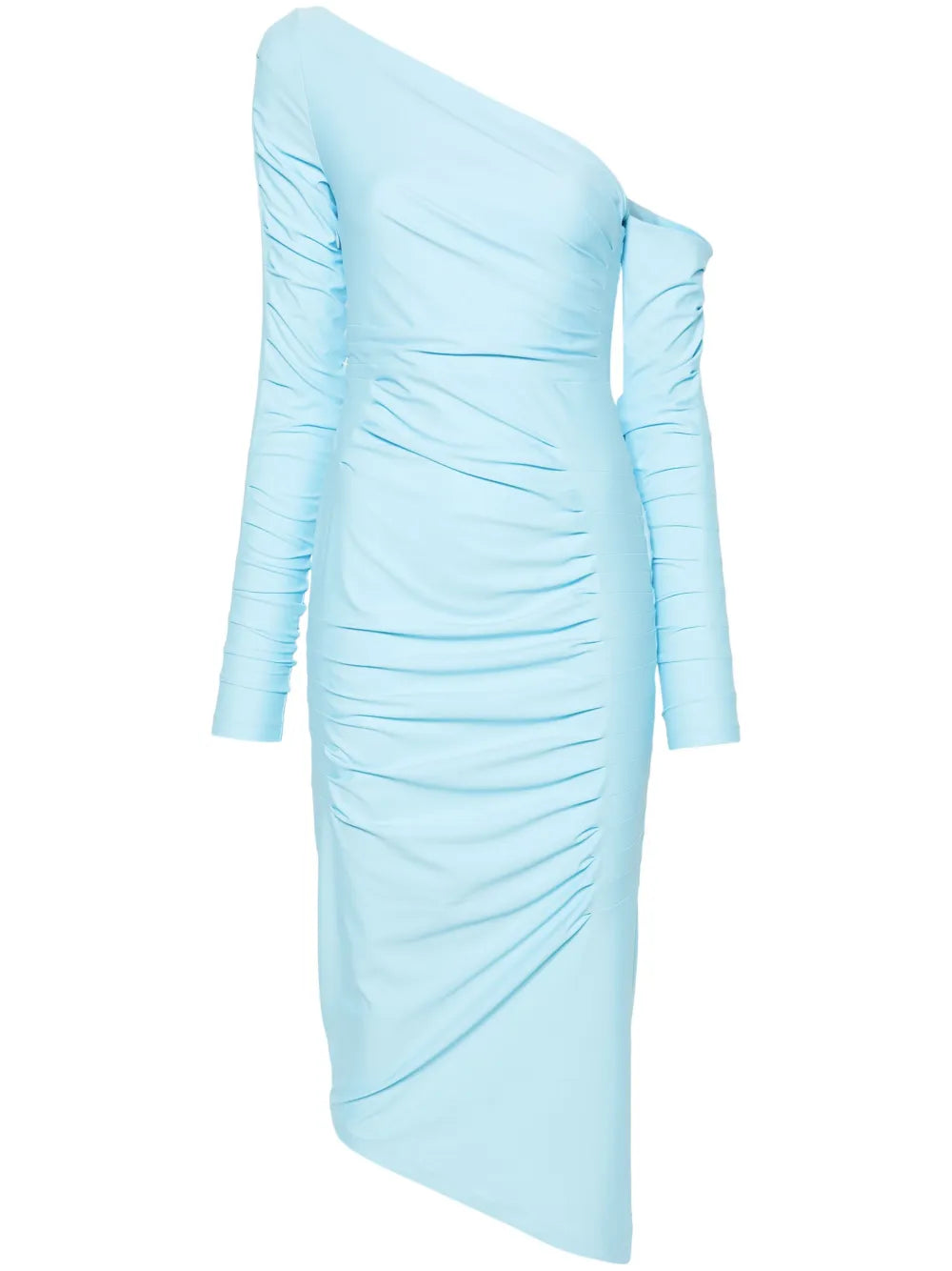 Asymmetric Pleated Midi Dress