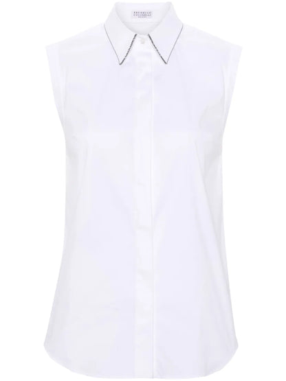 Sleeveless Button-Up Shirt