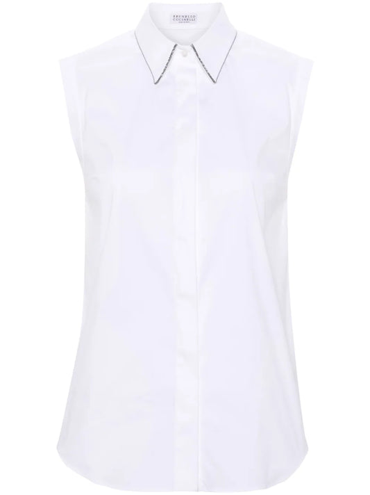 Sleeveless Button-Up Shirt