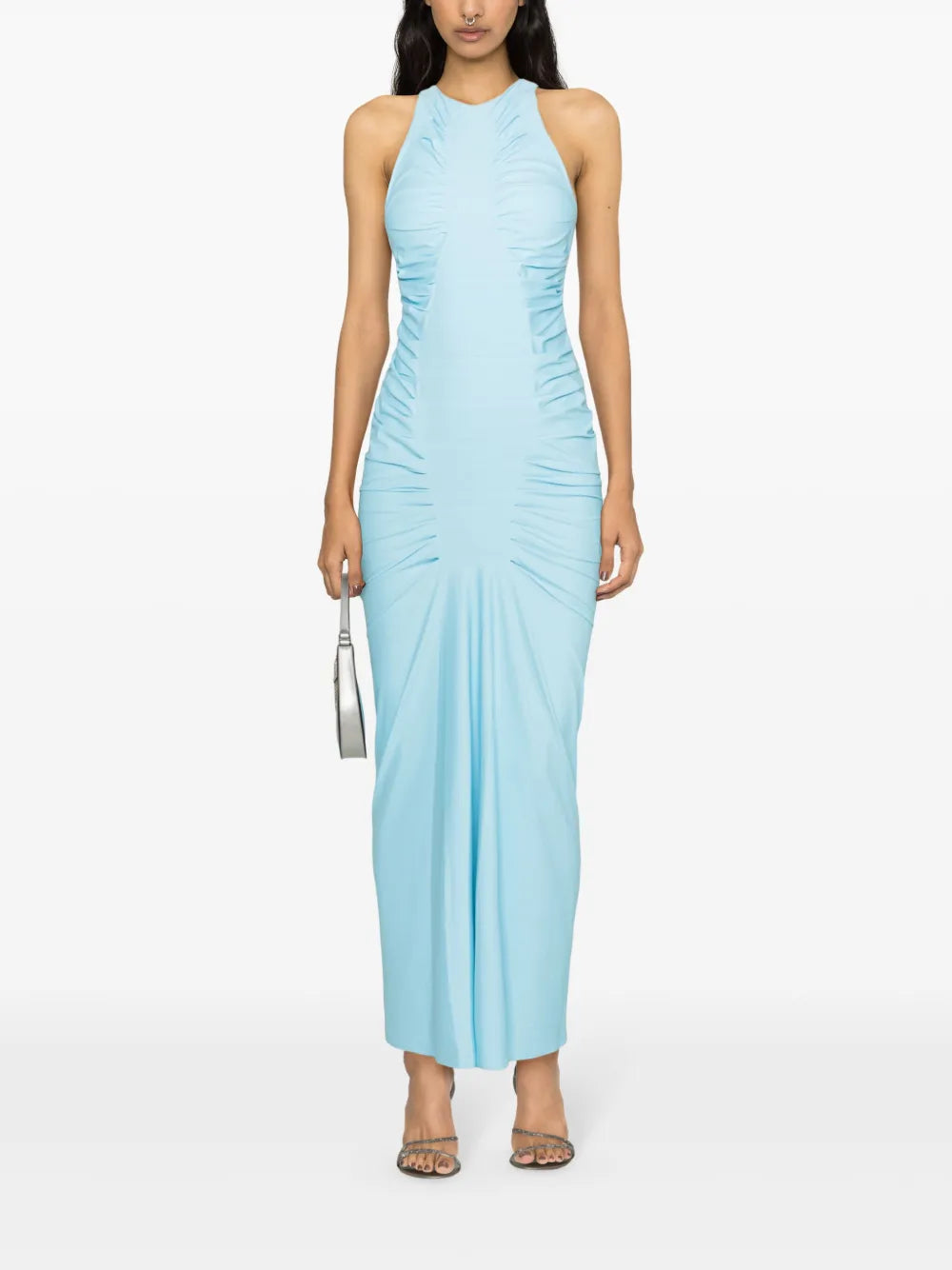 Halterneck Ruched Maxi Dress
