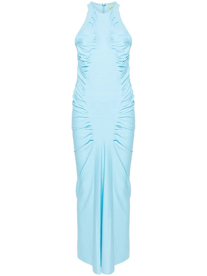 Halterneck Ruched Maxi Dress