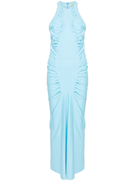 Halterneck Ruched Maxi Dress