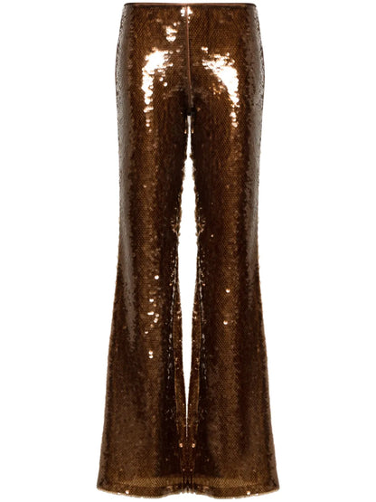 Sequin-Embellished Flared Trousers