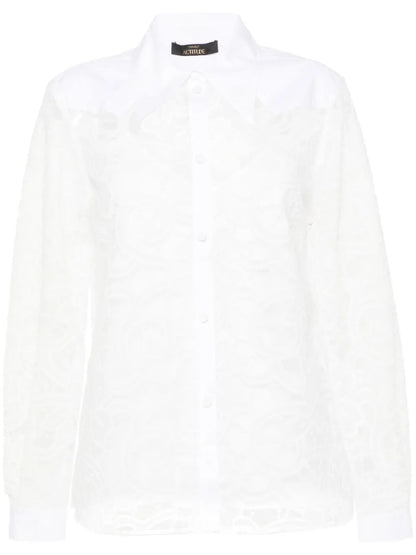 Embroidered Layered Organza Shirt