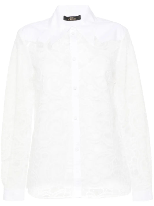 Embroidered Layered Organza Shirt