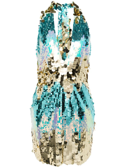 Sequin-Embellished Mini Dress