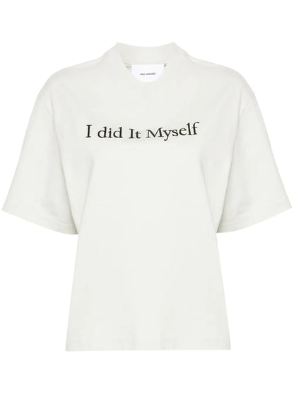 Embroidered-Slogan Organic-Cotton T-Shirt