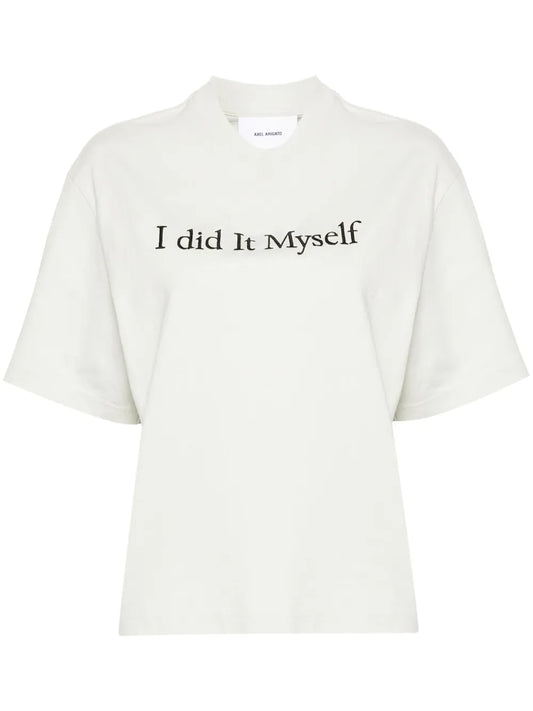Embroidered-Slogan Organic-Cotton T-Shirt