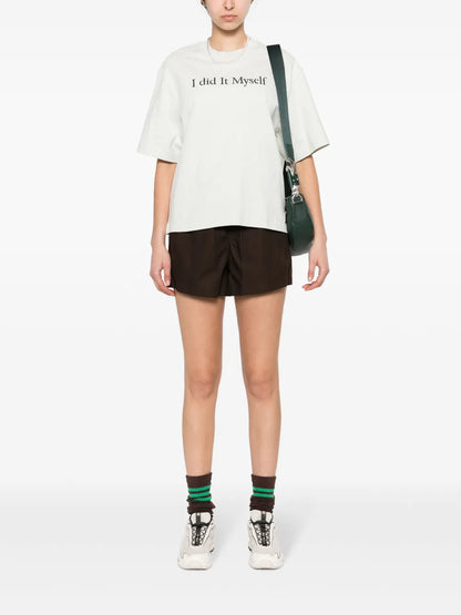 Embroidered-Slogan Organic-Cotton T-Shirt