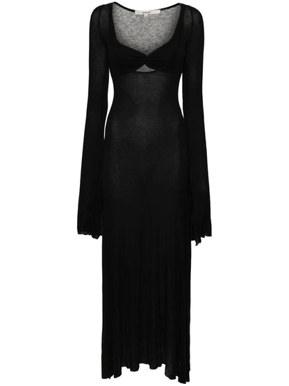 Mélange Long-Sleeve Maxi Dress