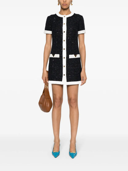 Vlogo Signature Tweed Mini Dress