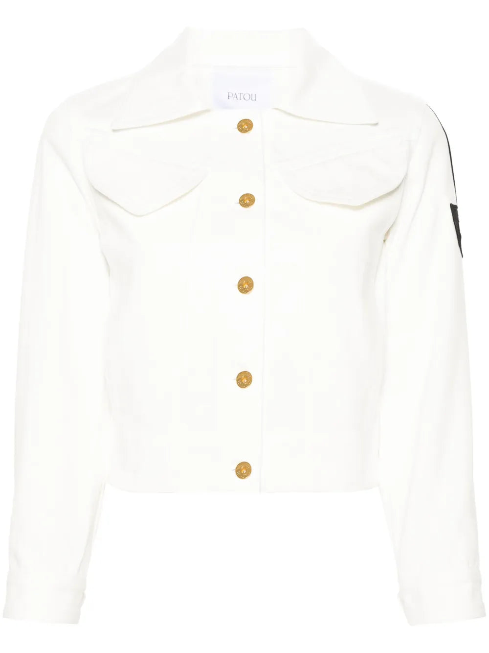Logo-Patch Cropped Denim Jacket