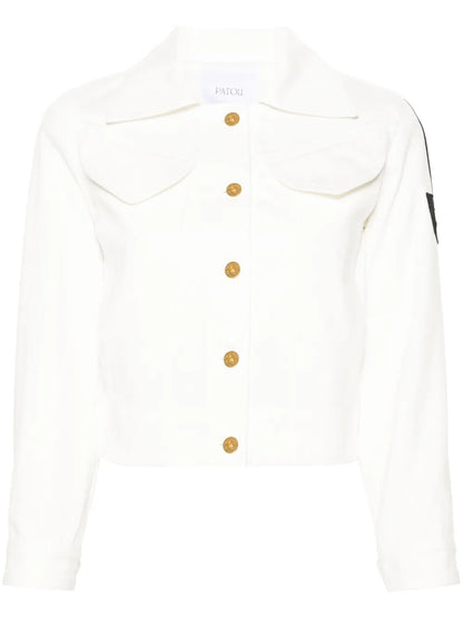 Logo-Patch Cropped Denim Jacket