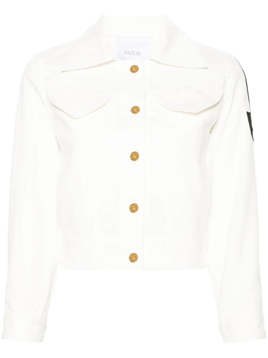 Logo-Patch Cropped Denim Jacket