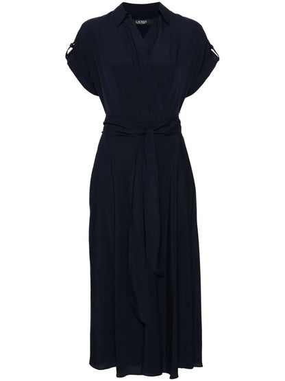 V-Neck Georgette Midi Dress