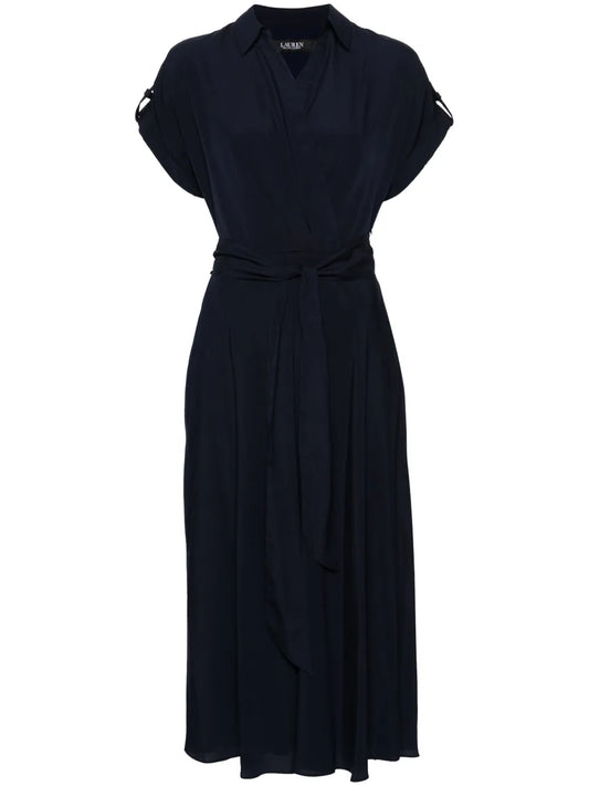 V-Neck Georgette Midi Dress