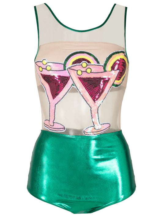 Drink Sequin-Embellished One-Piece